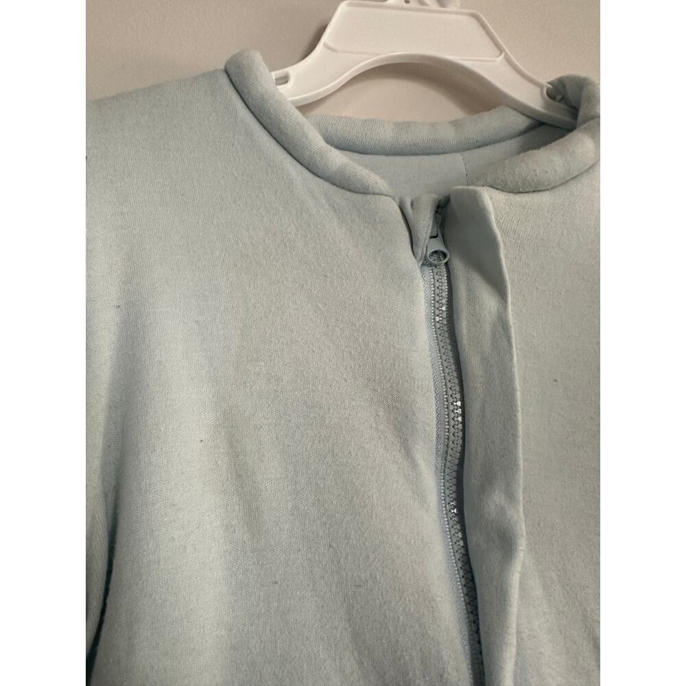 Light Blue Size 3 to 6 months Baby Boy Zip Love Cat Sleepsuit One Piece FLAWED - Picture 5 of 10